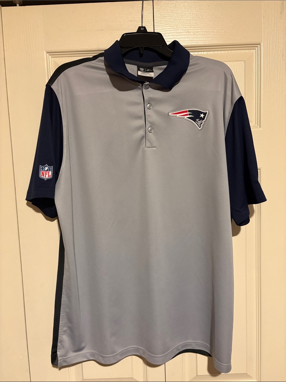 Nike Men's Gray and Navy New England Patriots Polo